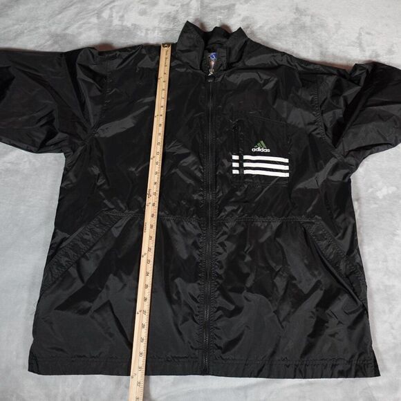 Vintage Adidas Windbreaker Jacket Coat Mens XL Embroidered Logo Black 90s - Picture 10 of 11